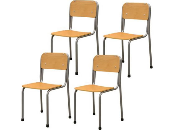 【商品説明】身体にフィットする大きなカーブ設計を採用し、長時間の学習でも疲れにくく快適。最大6脚までスタッキング可能な省スペース仕様で、教室や塾もすっきり。床を傷つけない二重キャップ構造で、床面の傷つきを防ぎます。完成品でお届けするため、面倒な組立は不要。届いたその日から、理想の学習環境がスタート。【仕様】●外寸／幅442×奥行425×高さ766（座面高420）mm●梱包外寸／幅460×奥行480×高さ860mm●カラー／ナチュラル●材質／背・座：合板、フレーム：スチール（粉体塗装）●機能／スタッキング可能（6脚まで）●注文単位／1セット●完成品●セット内容／学校椅子（GKC−1−FW）×4脚●特記事項／※旧JIS規格対応商品です。※天然木のため斑点や色むらがございますので、予めご了承をお願い申し上げます。【配送不可地域について】沖縄・離島・一部遠隔地・北海道は配送不可地域となり、商品のお届けができかねます。お届け先が配送不可地域の場合、キャンセルとさせていただきます。予めご了承ください。　※原則、軒先（玄関先）渡しとなります。階上、階下となる場合、またエレベーターのご使用ができない場合、段差があるなど、納品場所の状況によりましては1階軒先でのお渡しとなります。【備考】※メーカーの都合により、パッケージ・仕様等は予告なく変更になる場合がございます。【検索用キーワード】Netforce　ネットフォース　ねっとふぉーす　Netforce　学校椅子　完成品　4脚セット　旧JIS2号　木目　学習椅子　チェア　学習塾　スタッキング　教育施設　椅子　デスクチェア　スタッキングチェア　スクールチェア　幅442×奥行425×高さ766（座面高420）mm　1セット　ナチュラル　GKC−1S4−1−2−NA　木目　学習椅子　チェア　学習塾　スタッキング　教育施設　塾　個人塾　学校　教育施設　会社　事務所　小学校　中学校　高校　大学　教室　授業　リビング家具　子供用　R909NT小学生から中高生までお使いいただける、スタンダードな学校用椅子です。完成品。