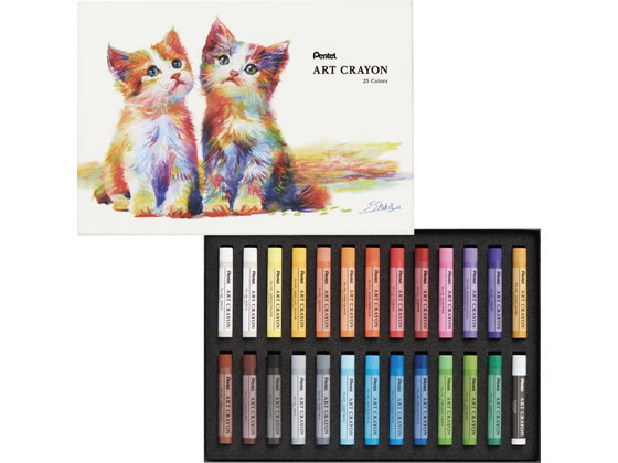 ぺんてる クレヨン ART CRAYON アートクレヨン セット 25色 白2本入り PTAC-26