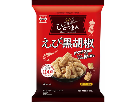 【商品説明】●噛んでひろがるえびの旨みとあとひく黒胡椒がクセになる、ザクザク食感のおつまみティックです。【仕様】●内容量：80g【備考】※メーカーの都合により、パッケージ・仕様等は予告なく変更になる場合がございます。【検索用キーワード】THEひとつまみ　ひとつまみ　えび黒胡椒　おつまみ　おつまみスティック　国産米　黒胡椒味　揚げせんべい　煎餅　おせんべい　菓子　お菓子　かし　おやつ　食品　80g　お菓子　煎餅・おかき　R353NUえびの旨みとあとひく黒胡椒がクセになる、ザクザク食感のおつまみティックです。