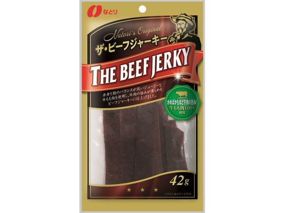 【商品説明】赤身と脂のバランスが良いジューシーな牛もも肉の旨みを活かし、お酒のおつまみにはもちろん、おやつにもぴったりな味わいに仕上げました。こだわりのビーフジャーキーをお楽しみください。【仕様】●注文単位：1袋【備考】※メーカーの都合により、パッケージ・仕様等は予告なく変更になる場合がございます。【検索用キーワード】なとり　ナトリ　Natori　ザビーフジャーキー　ビーフジャーキー　牛もも肉　牛肉　ジャーキー　おつまみ　おやつ　42g　赤身　ジューシー　お菓子　煎餅・おかき　R369NUジューシーな牛もも肉を使用した、牛肉の旨みが楽しめるビーフジャーキー