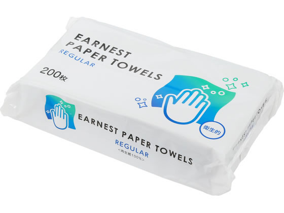 【商品説明】再生紙使用のレギュラーサイズペーパータオル【仕様】●ペーパータオル●シートサイズ：220mm×225mm●中国製●注文単位：1パック（200枚）【備考】※メーカーの都合により、パッケージ・仕様等は予告なく変更になる場合がございます。【検索用キーワード】アスト　あすと　アーネスト　あーねすと　レギュラー　れぎゅらー　パック販売　200枚　シートサイズ220mm×225mm　再生紙　中判　中国製　紙製品　ペーパータオル　R690NUレギュラーサイズのペーパータオル