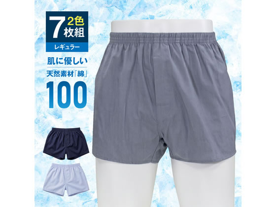 【商品説明】●直接肌に触れる本体生地は、蒸れにくくソフトな天然素材。化学繊維が苦手な方や、敏感肌のシニア世代の方でも、一日中ストレスなく快適にお過ごしいただけます。●驚異の吸水素材「ピュアブリーズ」が、水分を瞬時にキャッチ。表面は常にサラッとしたメッシュ素材で、逆戻りによる不快感もありません。●気になる尿のニオイを元から抑制。●トランクス派の悩みの種だった「隙間漏れ」を、サイドパッドがしっかりガード。【仕様】●色：ブルー4枚＋ネイビー3枚●適応サイズ：ウエスト（約）104〜114cm●素材／身生地：綿100％●吸水パッド：（表面）ポリエステル100％・（中面）ポリエステル50％・レーヨン30％・アクリル20％・（裏面）ポリエチレン●ウエスト部分：ポリエステル100％●吸水量目安：約50cc（軽失禁用）※メーカー調べ【備考】※メーカーの都合により、パッケージ・仕様等は予告なく変更になる場合がございます。【検索用キーワード】ファミリー・ライフ　Family　Life　綿100トランクス　トランクス　尿漏れパンツ　吸水パッド　ピュアブリーズ　ブルー　ネイビー　2色7枚組　7枚組　レギュラータイプ　3L　ウエスト104cm　ウエスト114cm　軽失禁用　吸水量50cc　綿100％　綿100パーセント　吸水力　敏感肌　シニア　吸水素材　メッシュ　サイドパッド　尿臭抑制　下着・アンダーウェア　ハ゜ンツ（男性用）　下着・アンダーウェア　パンツ（男性用）　R684NV綿100％の解放感と鉄壁の吸水力を両立した、究極の「尿漏れパンツ」が誕生！