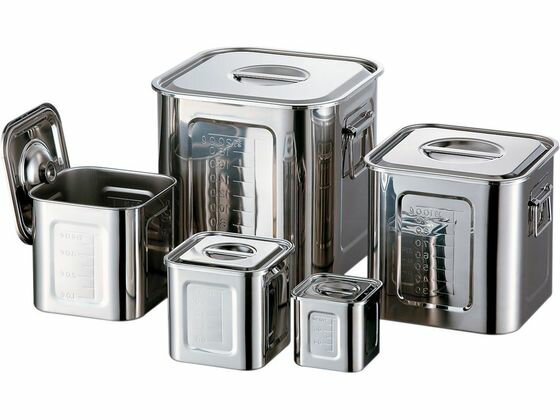 【マラソン限定★ポイント2倍】【お取り寄せ】赤川器物 AG18-8 目盛付角キッチンポット 10.5cm キッチンポット ボウル ザル バット 厨房 キッチン