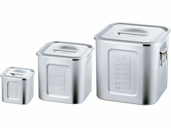 【レビュー投稿で100円OFFクーポン】【お取り寄せ】赤川器物 AG21-0 目盛付角型キッチンポット 13.5cm キッチンポット ボウル ザル バット 厨房 キッチン