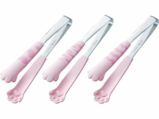 【マラソン限定2,000円クーポン★20日〜27日9:59迄ポイント2倍】 【お取り寄せ】田辺金具 きゃっちだにゃんトング ピンクしま ＃1184 トング 麺 パスタ道具 調理小物 厨房 キッチン テーブル