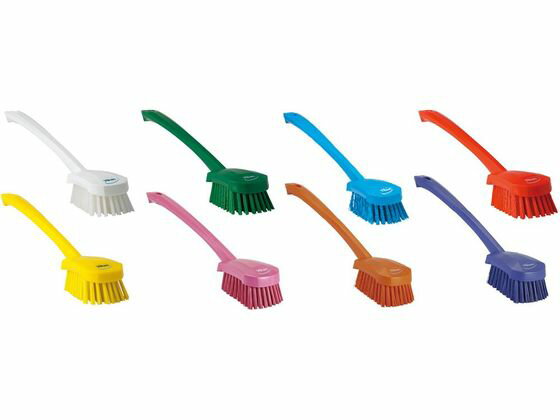 【マラソン限定★2,000円クーポン＆ポイント2倍】【お取り寄せ】キョーワクリーン ヴァイカン ロングハンドルブラシ ハード 4186Y(イエロー) タワシ ブラシ 清掃 衛生 水廻り 厨房 キッチン