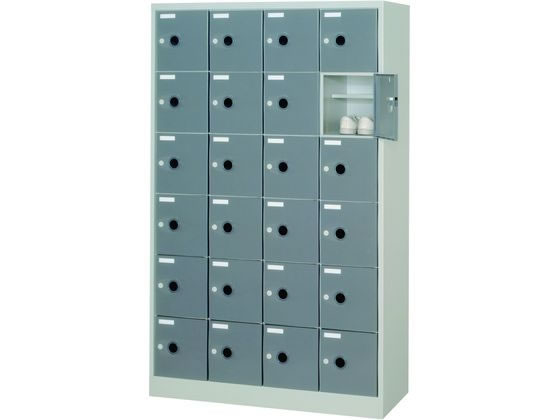 【レビュー投稿で100円OFFクーポン】【メーカー直送】シューズロッカーSCタイプ 扉:ダークグレー 24人用(中棚付)【代引不可】シューズロッカー 下駄箱 ロッカー キャビネット オフィス家具