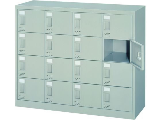 【スーパーSALE限定★2,000円クーポン＆11日9:59迄ポイント2倍】【メーカー直送】シューズロッカー 錠無し・取手 16人用(中棚無) RFSC-16W【代引不可】シューズロッカー 下駄箱 ロッカー キャビネット オフィス家具