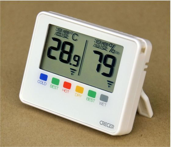 【お取り寄せ】クレセル/デジタルポータブル温湿度計 ホワイト 1個入/CR-1500W [2]