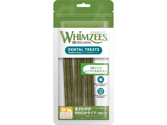 【商品説明】天然素材を使用した安心安全なデンタルトリーツ。適度な硬さで長く噛むことが出来ます。【仕様】●注文単位：1袋（3個）【備考】※メーカーの都合により、パッケージ・仕様等は予告なく変更になる場合がございます。【検索用キーワード】うぇるぺっとじゃぱん　ウィムズィーズ　息さわやか　やわらかタイプ　М　3個入り　ウィムズィーズ　息さわやか　中型犬　全ライフステージ　全年齢　間食　無　コ　ペットフード　ドッグフード　ドックフード　エサ　餌　えさ　0　0　0　ペット用品　犬（ドッグフード）　おやつ（犬）　R404NXウィムズィーズで遊びながらハミガキ習慣をはじめよう！