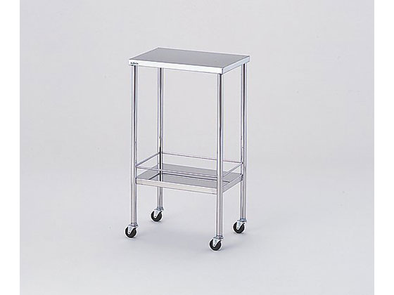 【仕様】●材質：ステンレス（※SUS304と同等の特性を持ち磁性を有するステンレス鋼材です。）●キャスター：φ50mm（ストッパー無し）●幅×奥行×高さ（mm）：450×300×800●足パイプ径：φ25mm●重量：6kg●耐荷重：5kg／...