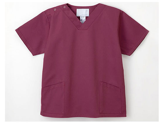 【ブラックフライデー限定★27日9:59迄店内ポイント2倍】【お取り寄せ】ナガイレーベン 手術衣(男女兼用上衣)バーガンディ L NR8602