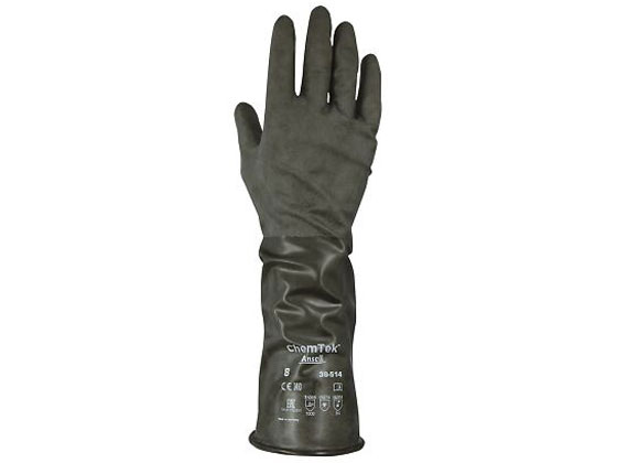【お取り寄せ】アンセル 化学防護手袋(ブチルゴム)M 38-514 薄手 使い捨て手袋 安全保護 研究用