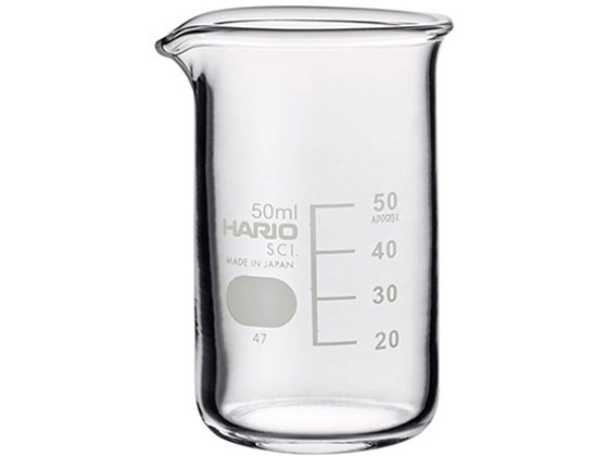 【お取り寄せ】HARIO トールビーカー(目安目盛付き)50mL ビーカー 計量カップ コップ ガラス容器 計量器 研究用のサムネイル