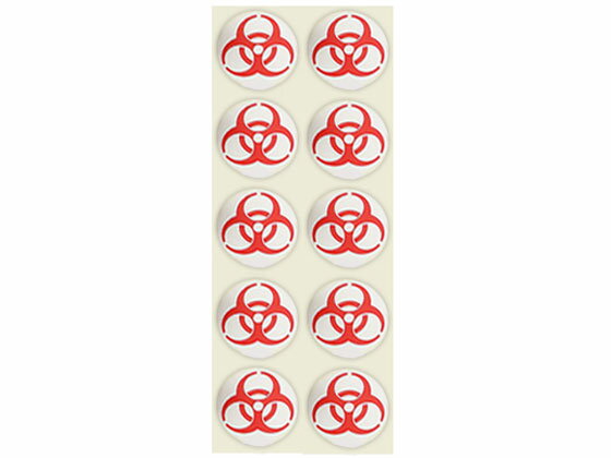 樂天商城 - 【レビュー投稿で100円OFFクーポン】【お取り寄せ】アズワン バイオハザードマークラベル 赤 9cm