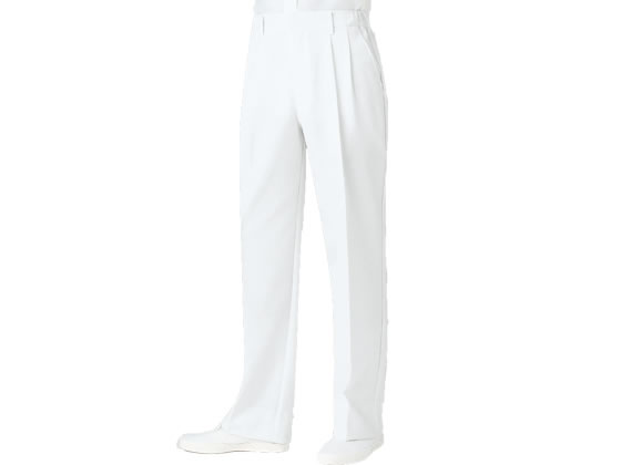 【マラソン限定★2000円クーポン＆ポイント2倍】【お取り寄せ】住商モンブラン メンズパンツ 白 L 72-1141 白衣パンツ 医療服 ユニフォーム
