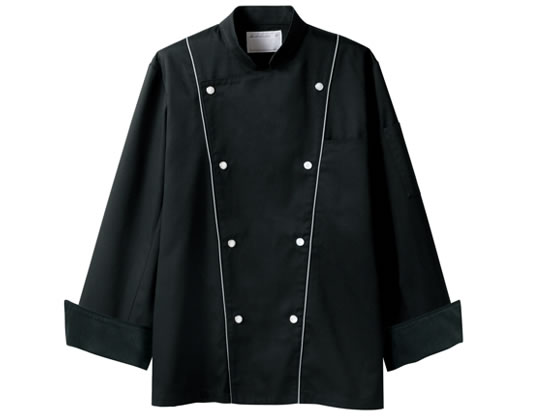 【楽天スーパーSALE限定★最大20%OFF＆2,000円クーポン】【お取り寄せ】住商モンブラン 長袖コックコート 黒×グレー L 6-907 厨房 調理服 飲食店ユニフォーム ユニフォーム