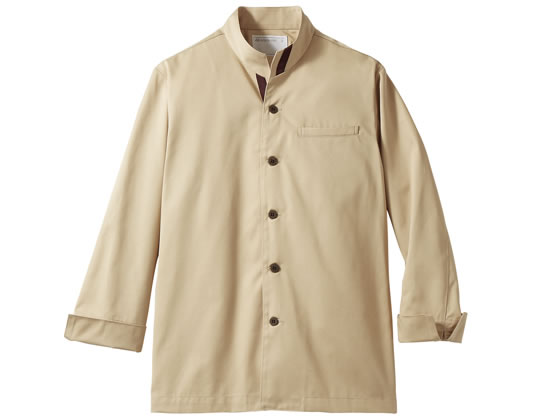 【レビュー投稿で100円OFFクーポン】【お取り寄せ】住商モンブラン 長袖コックジャケット ベージュ×ブラウン L 6-983 厨房 調理服 飲食店ユニフォーム ユニフォーム