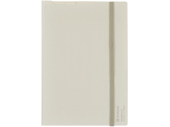 【商品説明】書類を3つに分類できるインデックスシート付き。厚さ8mmまでの小物が入るフラップ付きミニポケット。名刺からA6サイズまでの書類が入るスリット付き。2つ折りにしてコンパクトに持ち運び。ゴムバンド付きで安心です。【仕様】●色：オフホワイト●サイズ：A4（二つ折り）●外寸法：高さ232×幅160×背幅16mm●材質：表紙・ポケット／R−PP、ミニポケット窓部／オレフィン系樹脂●最大収容量：書類30枚まで（PPC用紙64g／m2換算）、ミニポケット／厚さ8mmの小物まで●再生材配合率：表紙／R−PP10％、ポケット／R−PP10％●表紙厚：0．6mm●仕切り厚：0．2mm●ポケット厚：0．3mm※気候等により若干変化することがあります。【備考】※メーカーの都合により、パッケージ・仕様等は予告なく変更になる場合がございます。【検索用キーワード】こくよ　KOKUYO　2つ折りドキュメントファイルBIZRACKミニポケット付き　2つ折り　2ツ折り　二つ折り　2つ折りドキュメントファイル　2つ折りファイル　ドキュメントファイル　BIZRACK　ミニポケット付き　クリアポケット　透明ポケット　ポケット　小物収納　小物入れ　小物　R−PP　A4二つ折り　A42つ折り　A4サイズ　A4ファイル　A4　オフホワイト　ほわいと　しろ　フ−BRFLD950W　フBRFLD950W　30枚収容　折り畳み　折りたたみ　A4書類2つ折り　持ち運べる　コンパクト　DOCUMENTFILE　びずらっく　ビズラック　クリヤーファイル　特殊用途ポケット　RPUP_05　RJ5410A4書類と小物をコンパクトに持ち運びできる2つ折りドキュメントファイル