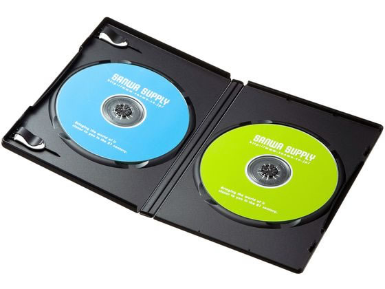 【お取り寄せ】サンワサプライ DVDトールケース 2枚収納 ブラック 3枚セット DVDトールケース メディアケース 記録メディア テープ