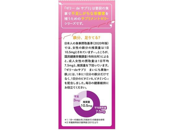 【レビュー投稿で100円OFFクーポン】【お取り寄せ】ファイン ゼリーdeサプリまいにち果物+鉄20包 バランス栄養食品 栄養補助食品 栄養ドリンク 健康食品