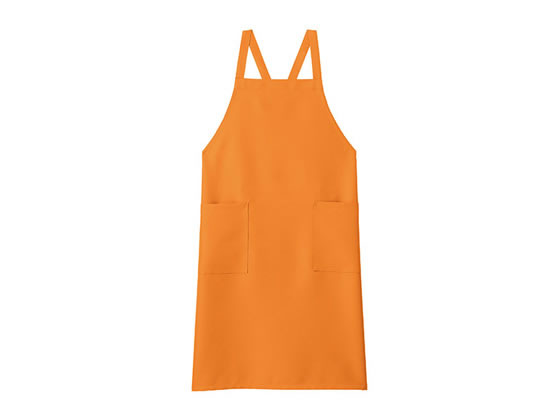 【ポイント2倍★24日20:00～29日9:59迄】【お取り寄せ】ボンマックス 胸当てエプロン オレンジ F FK7168-13-F 胸当てエプロン エプロン 作業用 ユニフォーム