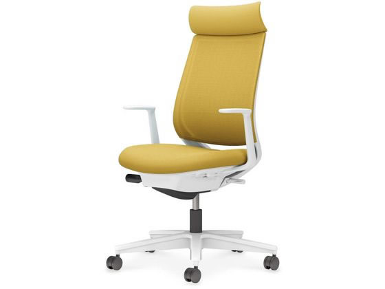 【メーカー直送】コクヨ ミトラ2 メッシュ アディショナルL字肘 白脚本体白オリーブイエロー【代引不可】【組立・設置・送料無料】 肘付き　固定肘タイプ メッシュチェア オフィスチェア オフィス家具