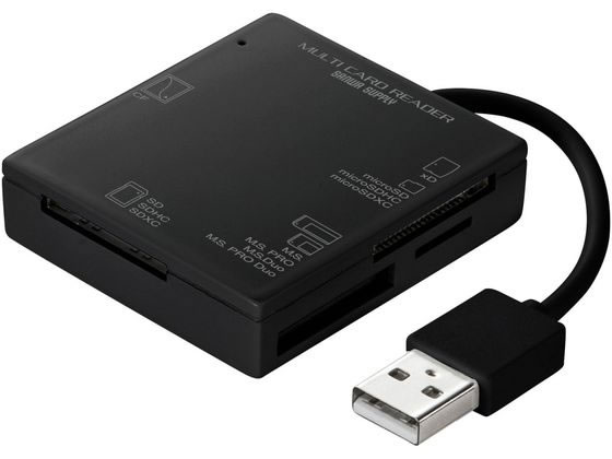 【レビュー投稿で100円OFFクーポン】【お取り寄せ】サンワサプライ USB2.0 カードリーダー (ブラック) ADR-ML15BKN カードリーダー バーコードリーダー PC周辺機器 パソコン 家電