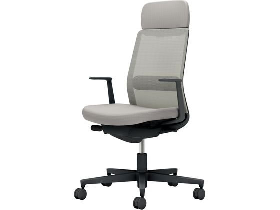 【ポイント10％バック★17日9:59迄】【メーカー直送】コクヨ モネット L型肘 ライトグレー【代引不可】【組立・設置・送料無料】肘付き 固定肘タイプ メッシュチェア オフィスチェア オフィス家具