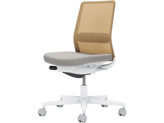 無附扶手 - 【マラソン限定★ポイント2倍】【メーカー直送】コクヨ モネット 肘なし 背座別色 ライトグレー／ソフトベージュ【代引不可】【組立・設置・送料無料】肘なし メッシュチェア オフィスチェア オフィス家具