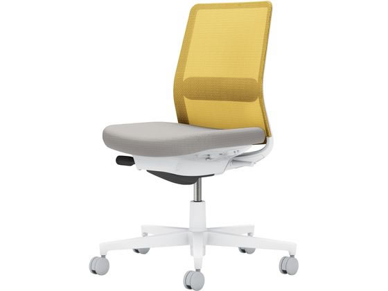 【メーカー直送】コクヨ モネット 肘なし 背座別色 ライトグレー/オリーブイエロー【代引不可】【組立・設置・送料無料】 肘なし メッシュチェア オフィスチェア オフィス家具