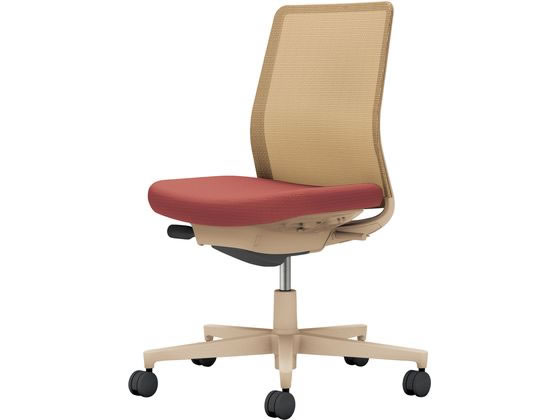 【レビュー投稿で100円OFFクーポン】【メーカー直送】コクヨ モネット 肘なし 背座別色 パーシアンレッド／ソフトベージュ【代引不可】【組立・設置・送料無料】肘なし メッシュチェア オフィスチェア オフィス家具