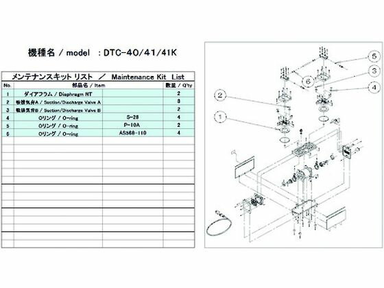 【お取り寄せ】ULVAC DTC-41/41K用メンテナンスキット DTC-41 41K MAINTENANCULVAC DTC-41/41K用メンテナンスキット DTC-41 41K MAINTENANCEKIT 真空ポンプ商品 吸気管 排気管 加圧 減圧装置類 実験室 研究用