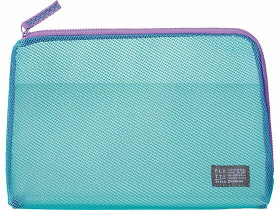 【マラソン限定★2000円クーポン＆ポイント2倍】【お取り寄せ】キングジム FLATTY SHEER メッシュポーチ 緑 Lサイズ 5166-G 小物入れ デスクトップ収納 デスク周り 文具