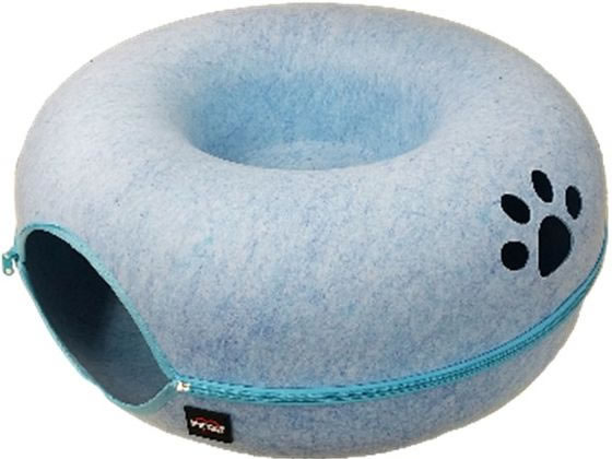 【ブラックフライデー限定★27日9:59迄店内ポイント2倍】送料無料 【お取り寄せ】ペットアイ まるでマカロンぐるぐるベッド ブルー 猫 キャット用 ペット お...