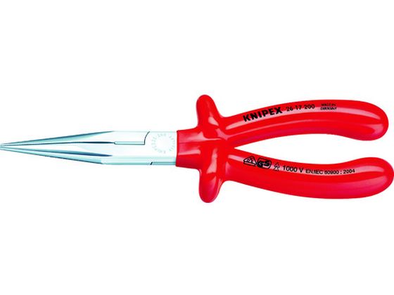【マラソン限定★ポイント2倍】【お取り寄せ】KNIPEX 絶縁1000V先長ラジオペンチ 200mm 2617-200 ラジオペンチ ペンチ ニッパ プライヤー 作業用品 工具