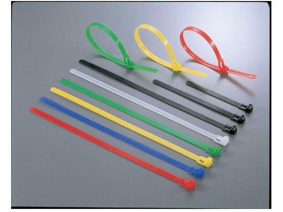 【商品説明】●取り外しが自由にできるため、保守管理が容易で、再結束ができ経済的です。●電線の結束や農業、園芸、包装など様々な分野でお使いいただけます。【仕様】●型番：RF100●入数：100本●色：黒　●幅（mm）：7．4　●長さ（mm）：100　●厚さ（mm）：1．1　●最大結束径（mm）：18　●引張強度（N）：222．3●屋内用　●使用温度範囲：−40〜85℃●ナイロン66【備考】※メーカーの都合により、パッケージ・仕様等は予告なく変更になる場合がございます。【検索用キーワード】ヘラマンタイトンリピートタイ幅7．4X長さ100mm100本入屋内用　ヘラマンタイトンリピートタイハバ7．4Xナガサ100mm100ポンイリオクナイヨウ　ヘラマンタイトン結束バンド　RF100　電子機器　電設配線部品　ケーブルタイ　ケーブルタイ屋内用　4944387214093　4337476　ヘラマンタイトン　リピートタイ　幅7．4×長さ100mm　100本入　屋内用　RF100　RPUP_02　R083AE電気工事、配電盤などの結束に。