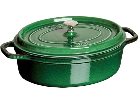 【お取り寄せ】STAUB ストウブ ピコ・ココット オーバル 29cm バジル 40509-363 キッチン雑貨
