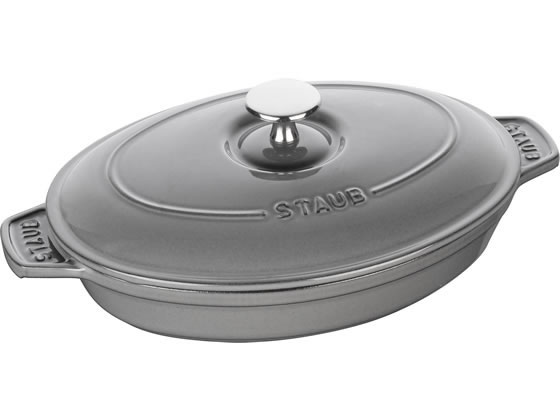 【お取り寄せ】STAUB ストウブ オーバルホットプレート 23cm グレー 40509-581 プラター皿 プレート皿 洋食器 キッチン テーブル