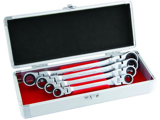 【楽天スーパーSALE限定★ポイント2倍＆2,000円クーポン】【お取り寄せ】Pro-Auto ダブルフレックスロックギアレンチ4本組セット DFL-4S めがねレンチ レンチ スパナ プーラー 作業用品 工具