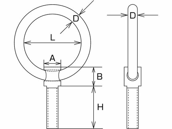 【レビュー投稿で100円OFFクーポン】【お取り寄せ】水本 ステンレス ツバ付リングボルト(ブネジ) 捻子径W-3／8 ワイヤークリップ アイボルト アイナット 物流 作業