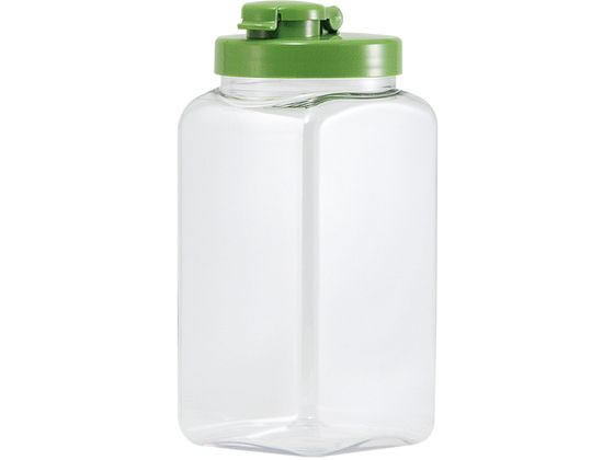 【お取り寄せ】タケヤ化学工業 プラスチック カラー液体密閉びん S型 1.7L グリーン キッチン 雑貨 テーブル