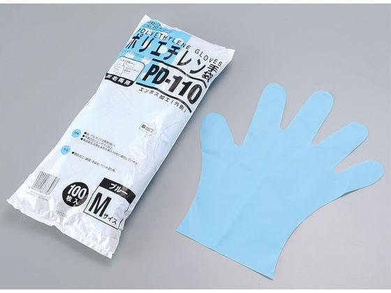 Disposable Gloves - 【マラソン限定★ポイント2倍】【お取り寄せ】ダンロップホームプロダクツ ポリエチレン手袋 ブルー M 100枚 PD-110 オーブン手袋 天板 製菓 厨房 キッチン