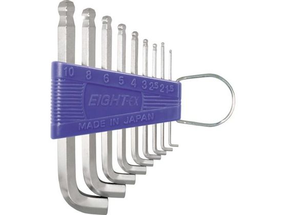 【レビュー投稿で100円OFFクーポン】【お取り寄せ】エイト 六角棒スパナ テーパーヘッド 標準寸法 特短 セット TTR-S9 六角棒レンチ ドライバー 作業用品 工具