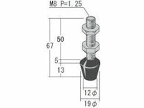 【レビュー投稿で100円OFFクーポン】【お取り寄せ】角田 ゴム付ステンレスボルト M8×50 RBT-8-SUS クランプ 作業工具 バイス ハンドプレス 作業用品 工具