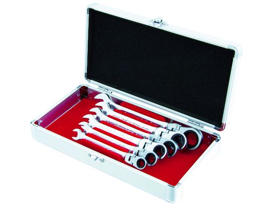 【レビュー投稿で100円OFFクーポン】【お取り寄せ】Pro-Auto 6本組フレックスロックギアレンチセット FLG-6S ラチェットレンチ レンチ スパナ プーラー 作業用品 工具