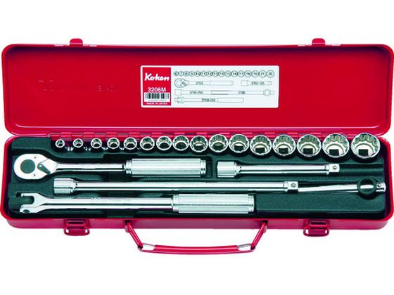 樂天商城 - 【レビュー投稿で100円OFFクーポン】【お取り寄せ】コーケン ソケットセット 差込角9.5mm 3206M ソケット ソケットレンチ 作業用品 工具