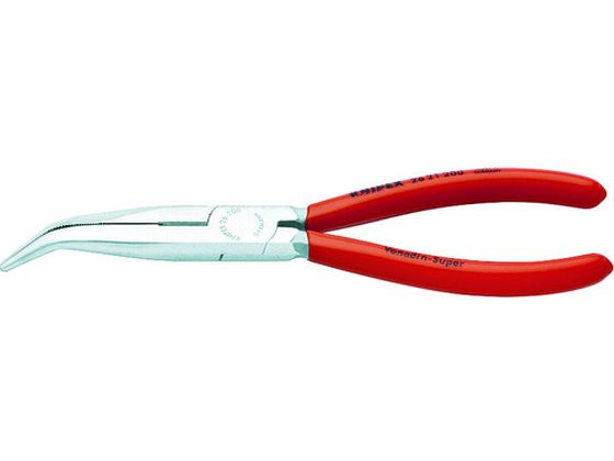 【仕様】●型番：2621-200●全長（mm）：200●切断能力（mm）硬線：2．2●先端形状（mm）E×F：3．0×2．5●切断能力（mm）中硬線：3．2●口先の長さ（mm）：23（先曲がり部）●口先先端の幅（mm）：2．5●ジョイント部の厚さ（mm）：9．5●ジョイント部の幅（mm）：17．5●口先先端の厚さ（mm）：3●ハンドル：プラスチックコーティング●曲がり角度：40°●先端部ギザ付●焼き入れクロムバナジウム鋼【備考】※メーカーの都合により、パッケージ・仕様等は予告なく変更になる場合がございます。【検索用キーワード】KNIPEX先曲ロングラジオペンチ200mm　クニペックスサキマガリロングラジオペンチ200mm　KNIPEXハンドツール　2621200　手作業工具　プライヤーニッパピンセット　ラジオペンチ　先曲・先長ラジオペンチ　4003773022848　4467566　KNIPEX　先曲ロングラジオペンチ　200mm　2621−200　R936AV