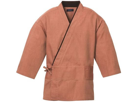 【レビュー投稿で100円OFFクーポン】【お取り寄せ】EBM 作務衣 男女兼用 KJ0010-6 レンガ L 4536330 キ..