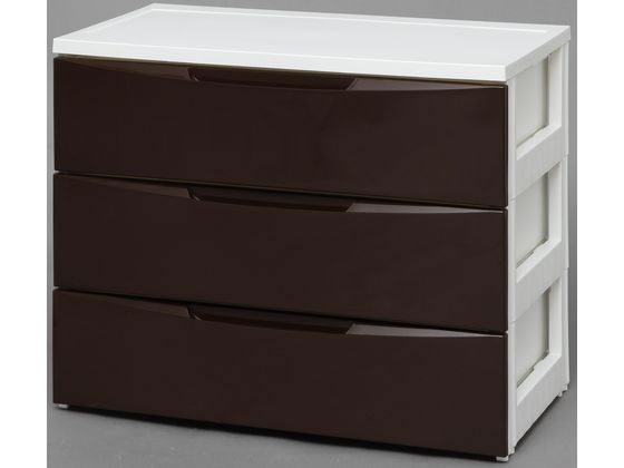 【店内全品ポイント2倍★28日9:59迄】 【お取り寄せ】アイリスオーヤマ ワイドチェスト 3段 幅720mm ホワイト/ブラウン COD-723 チェスト リビング収納